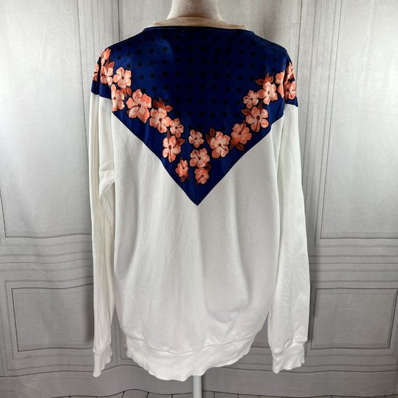 Scotch & Soda Les Tropiques Floral V-Panel Cotton Sweatshirt Medium - Picture 7 of 12